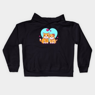 Couple of dog cartoon Kids Hoodie